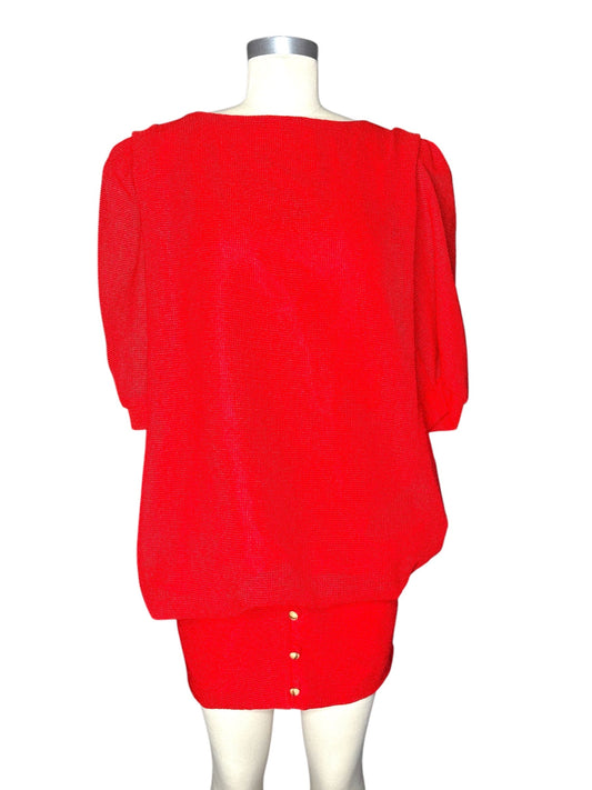 Red drop waist dress by Diamonds Run