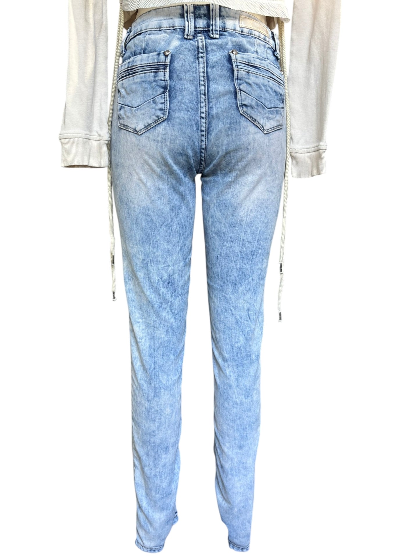 Rebel Love Low Rise Distressed Skinny Jeans