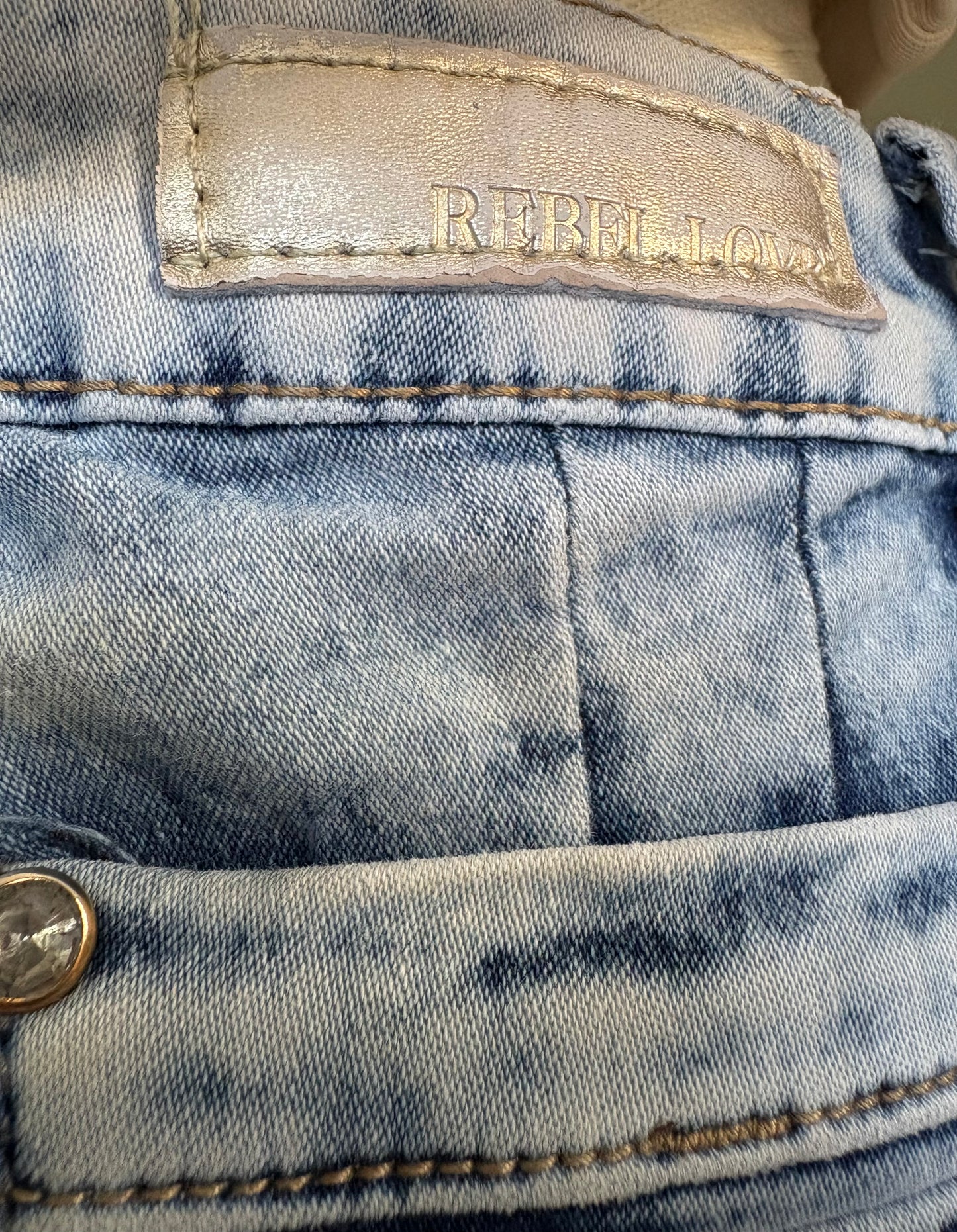 Rebel Love Low Rise Distressed Skinny Jeans
