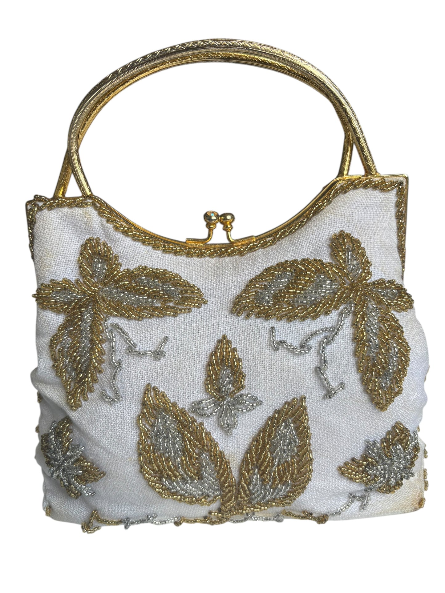 Laura USA Vintage Beaded Handbag Gold Handles