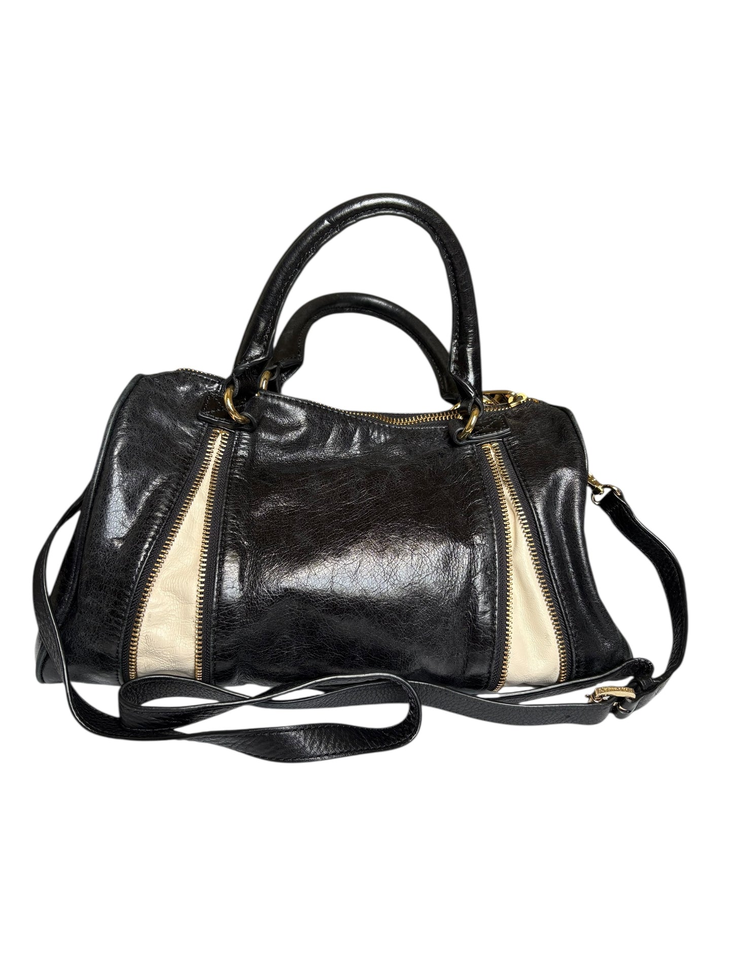 Badgley Mischka Midnight Blue Leather Top Handle Crossbody Bag