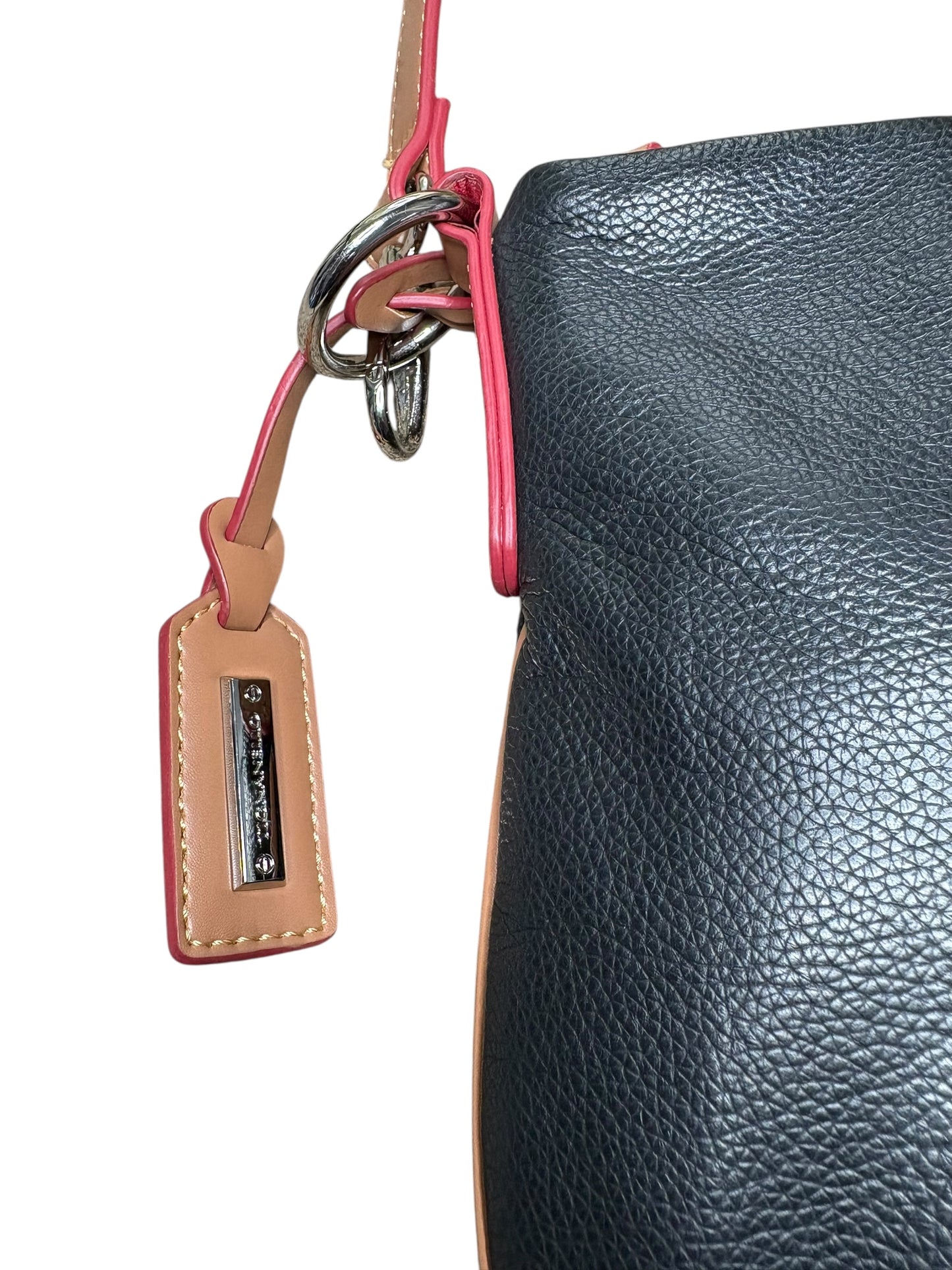 Tignanello Organizer Black Pebble Leather Crossbody Bag NWOT