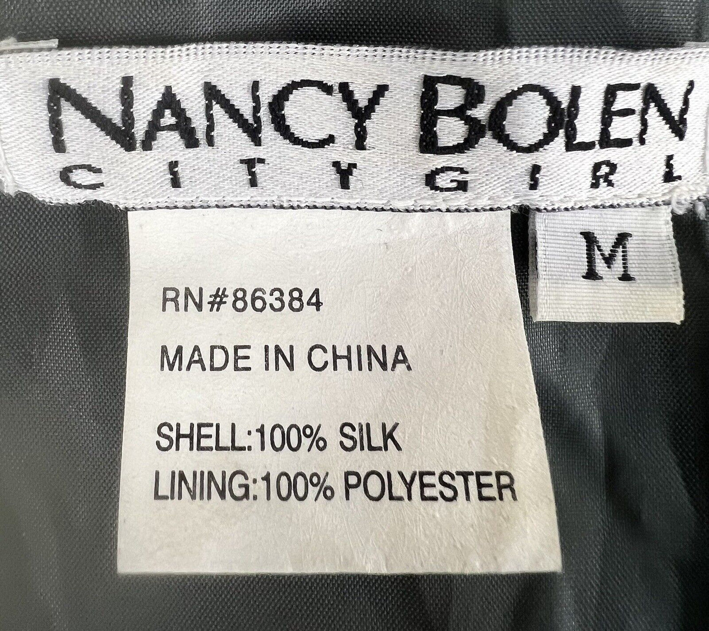 Nancy Bolen City Girl Silk Floral Pattern Sequined Jacket Wood Buttons