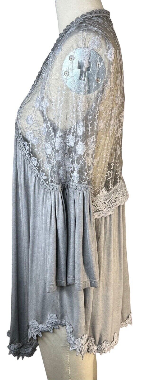Pol Women’s Grey Lace Rayon Spandex Size S