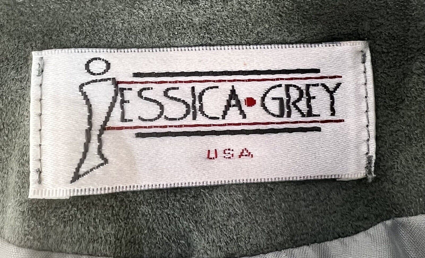 Jessica Grey Faux Suede Sage Bomber Jacket Size S