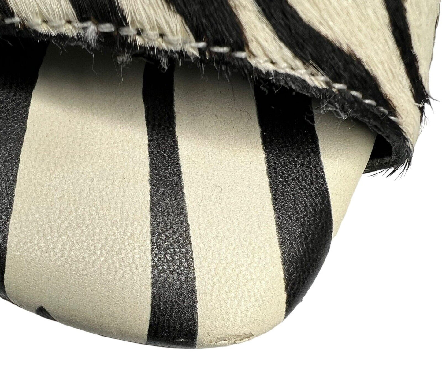 Gianni Bini Calfskin Mules Lucite Trapezoid Spool Heel Shoes