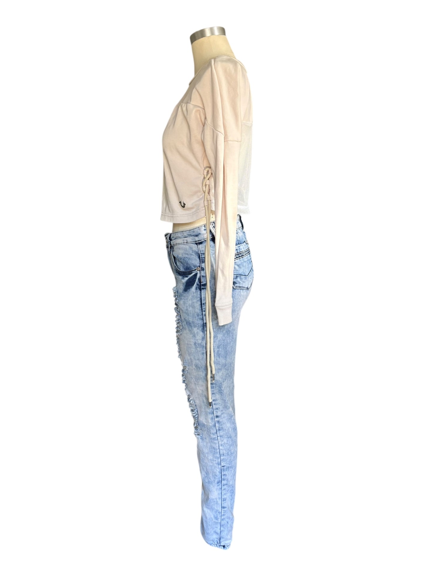 Rebel Love Low Rise Distressed Skinny Jeans