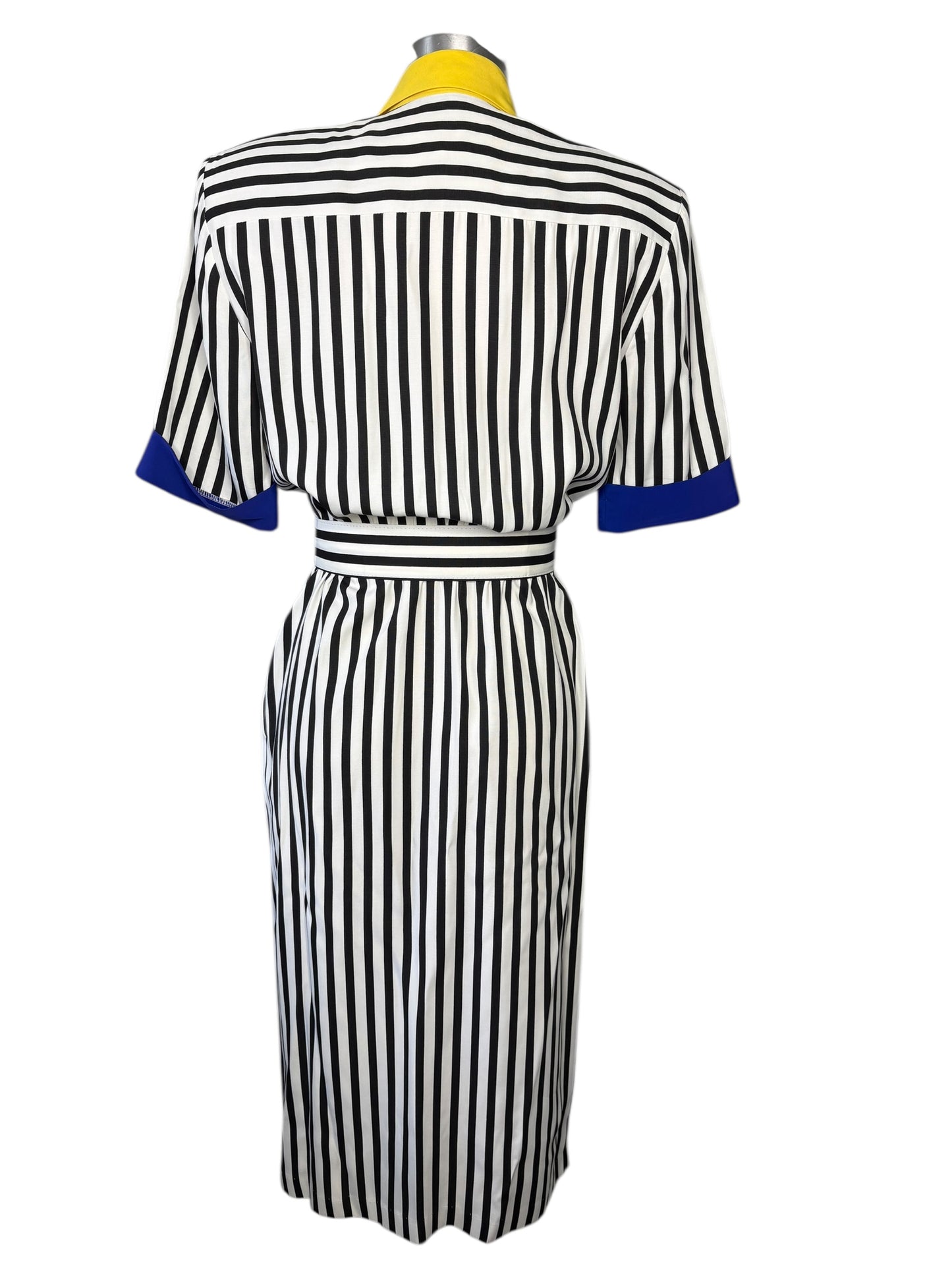 Vintage 1980’s MENU Rayon Striped Dress New Without Tags With Pockets