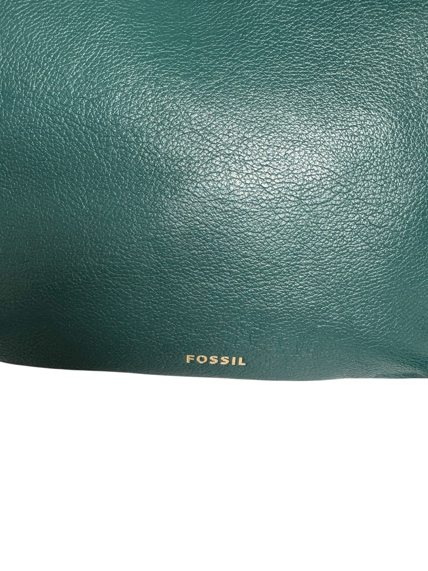 Fossil Green Leather Crossbody Top Handle Adjustable Bag