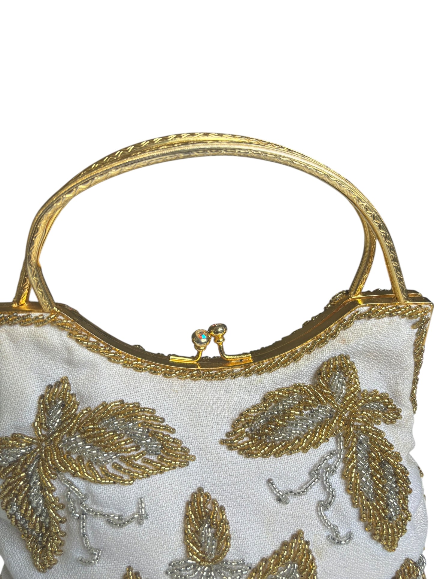 Laura USA Vintage Beaded Handbag Gold Handles
