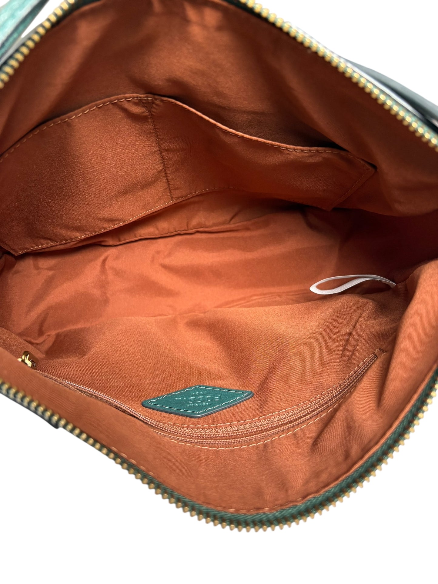 Fossil Green Leather Crossbody Top Handle Adjustable Bag
