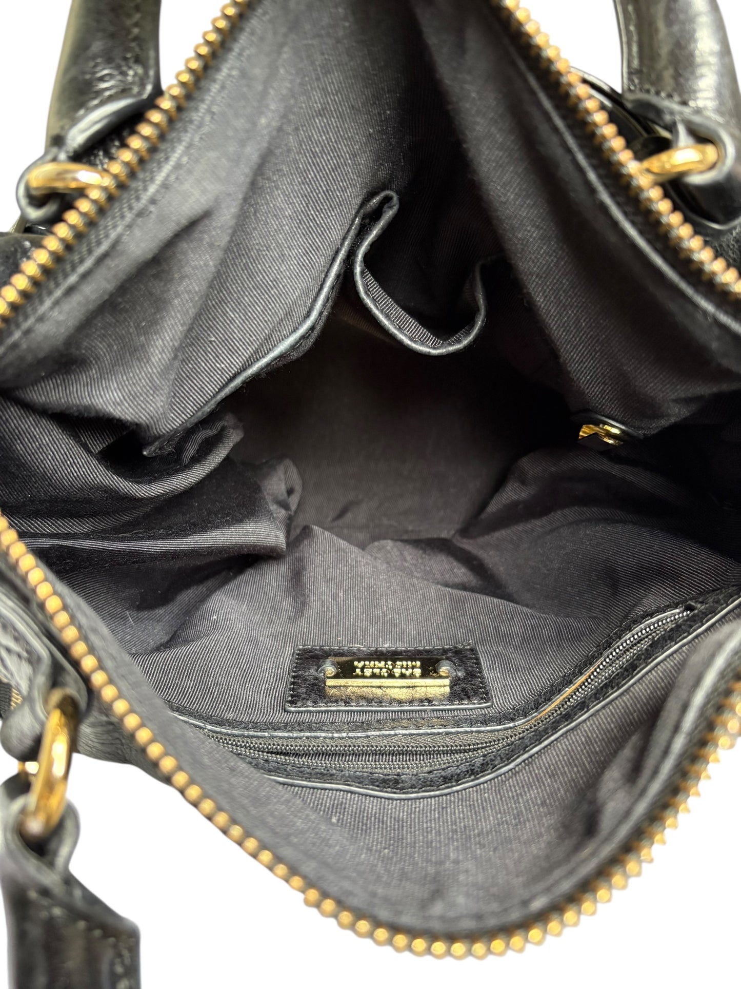 Badgley Mischka Midnight Blue Leather Top Handle Crossbody Bag