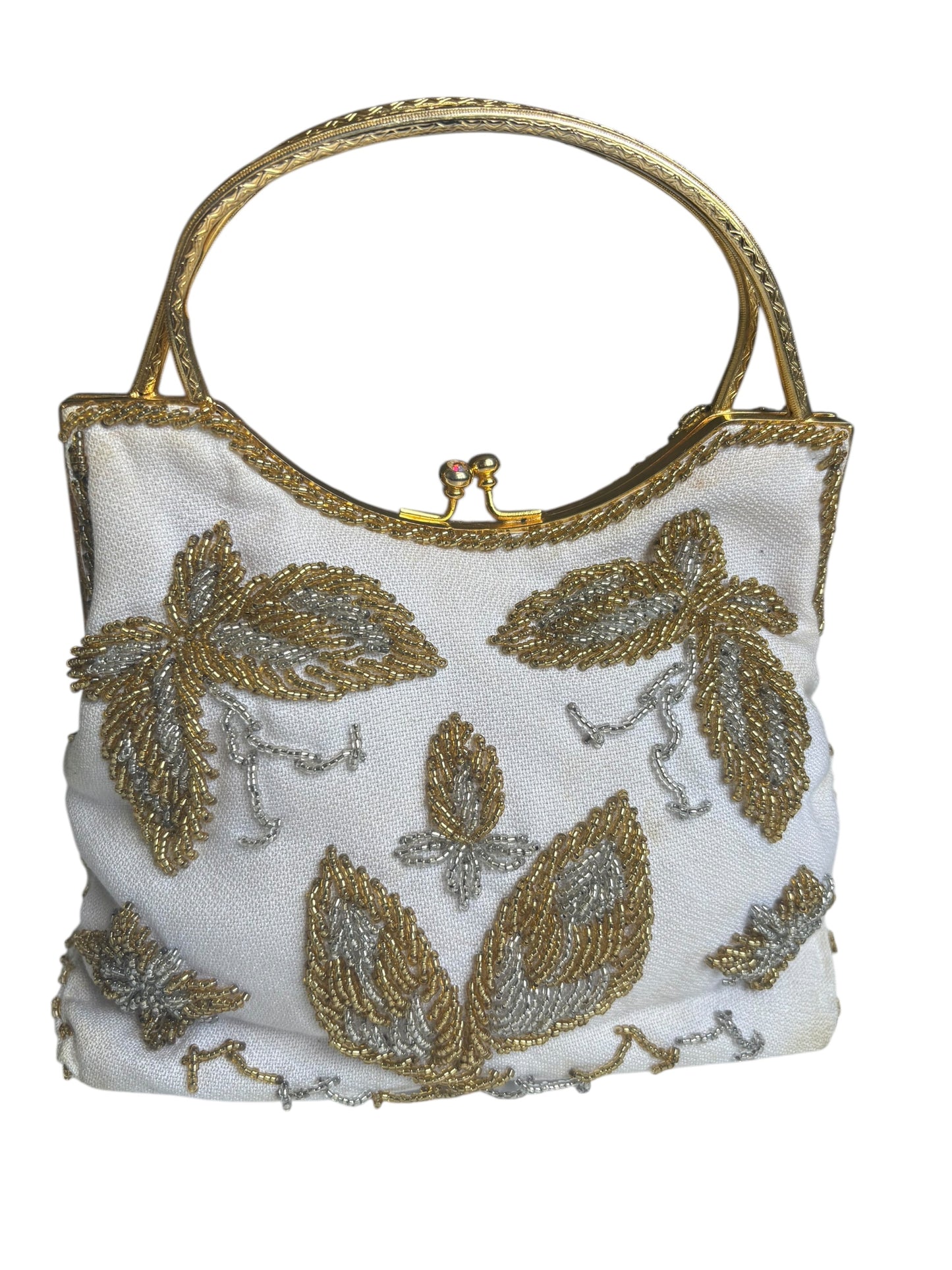 Laura USA Vintage Beaded Handbag Gold Handles