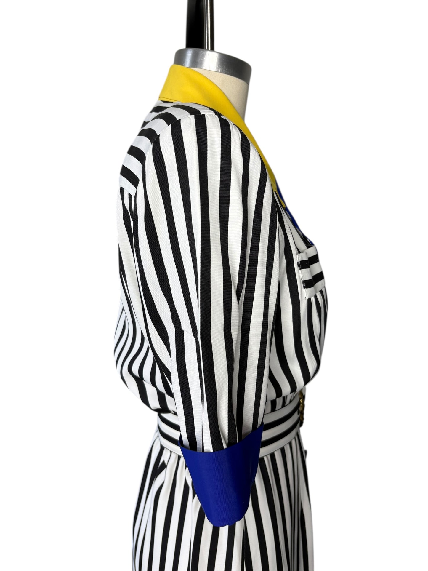 Vintage 1980’s MENU Rayon Striped Dress New Without Tags With Pockets