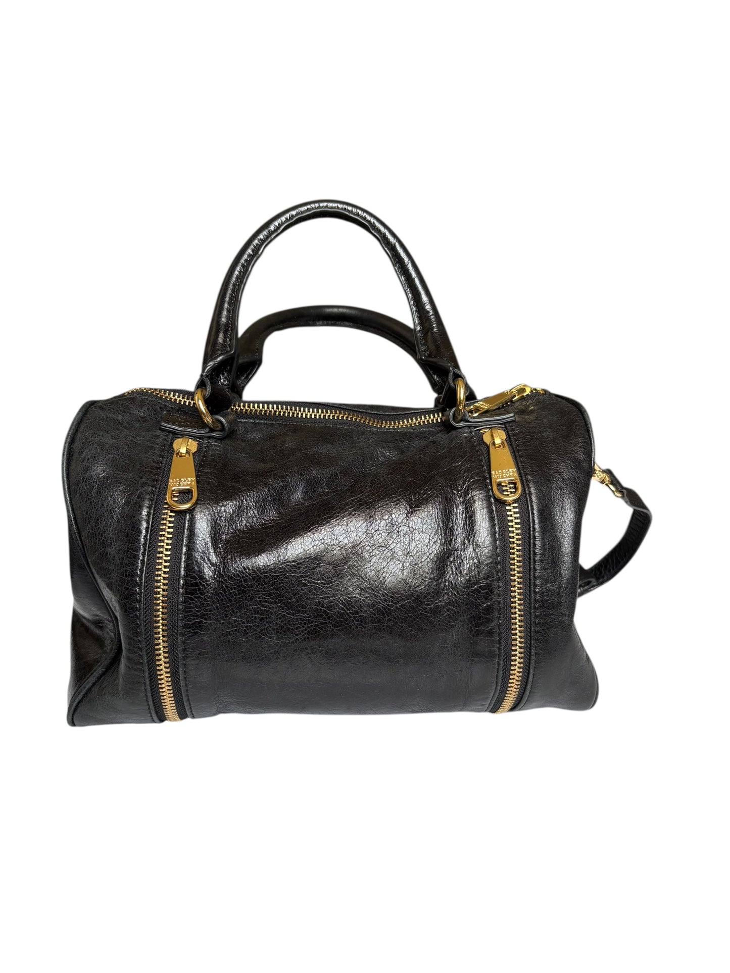 Badgley Mischka Midnight Blue Leather Top Handle Crossbody Bag