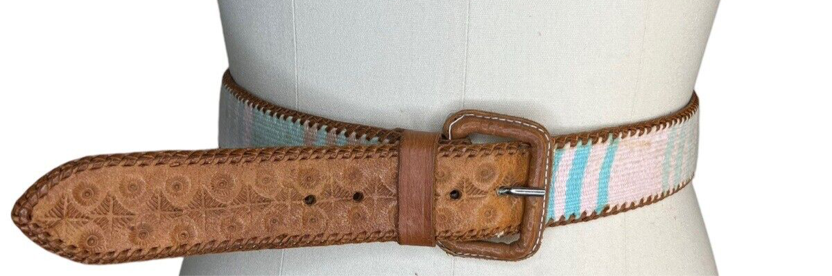 Guatemalan Leather & Cotton Tapestry Belt