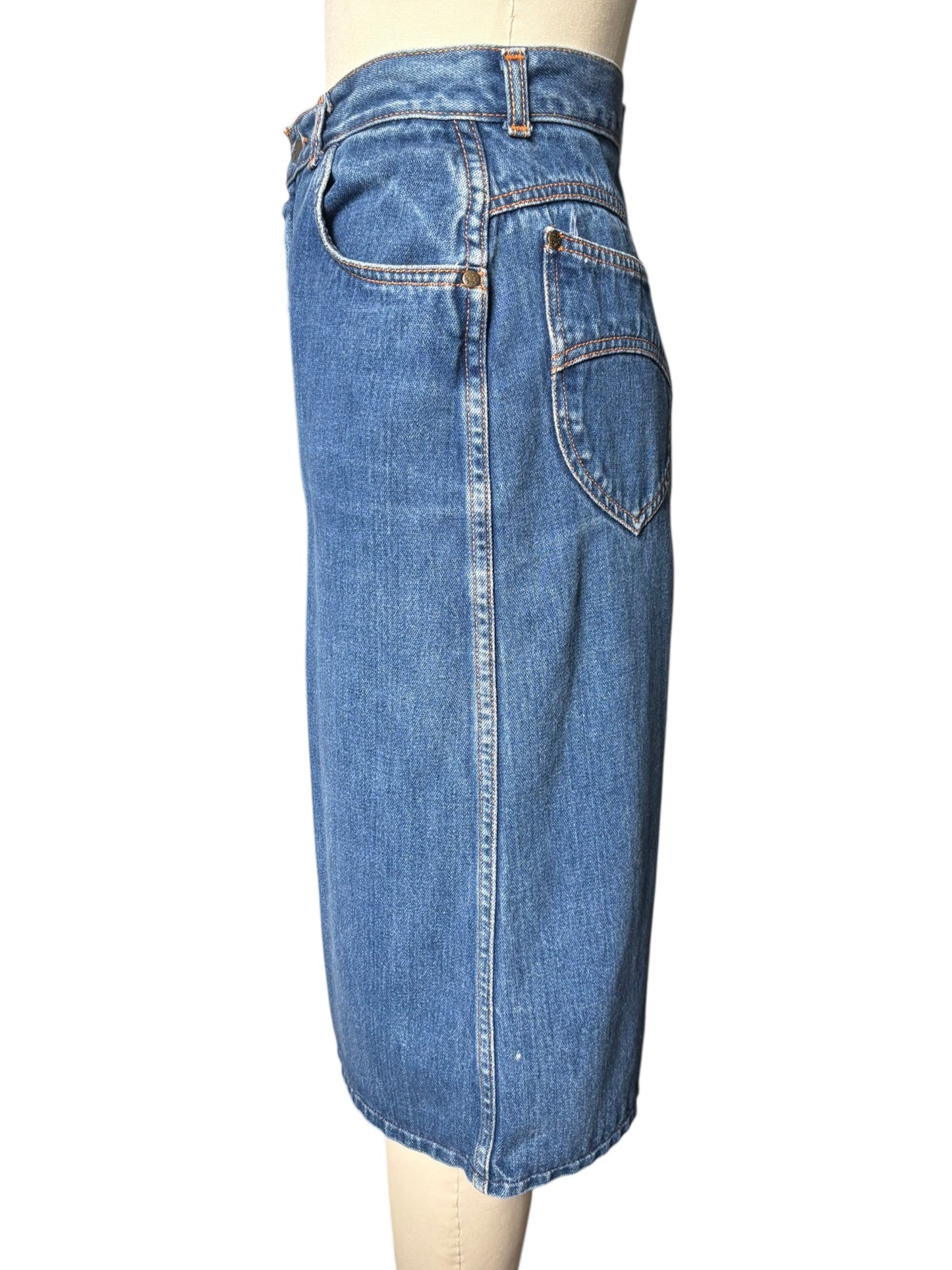 Gitano Vintage Denim A-line High Waist Midi Skirt Size 8/9