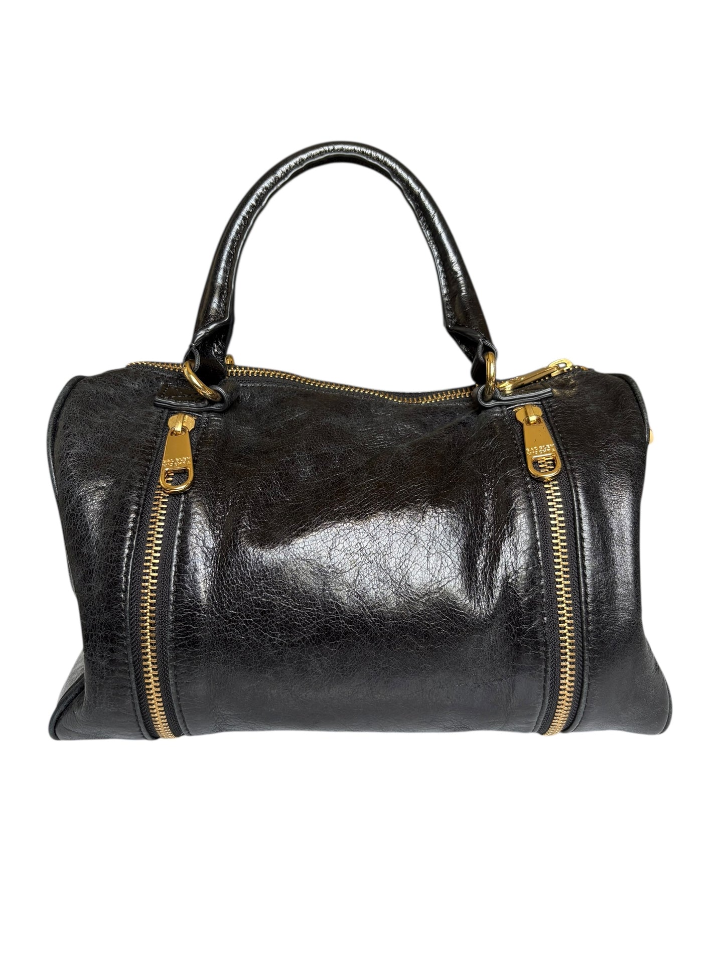 Badgley Mischka Midnight Blue Leather Top Handle Crossbody Bag