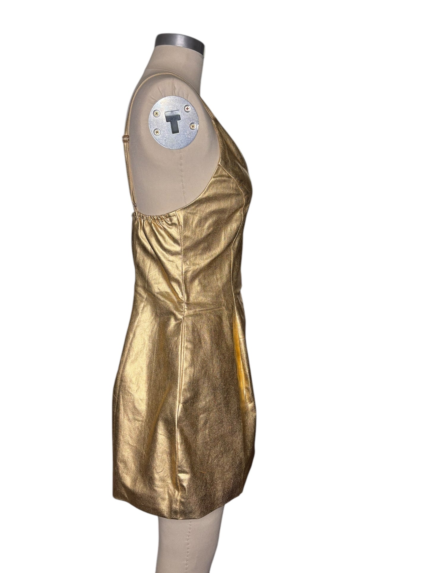 Akira Gold Spaghetti Strap Mini Dress