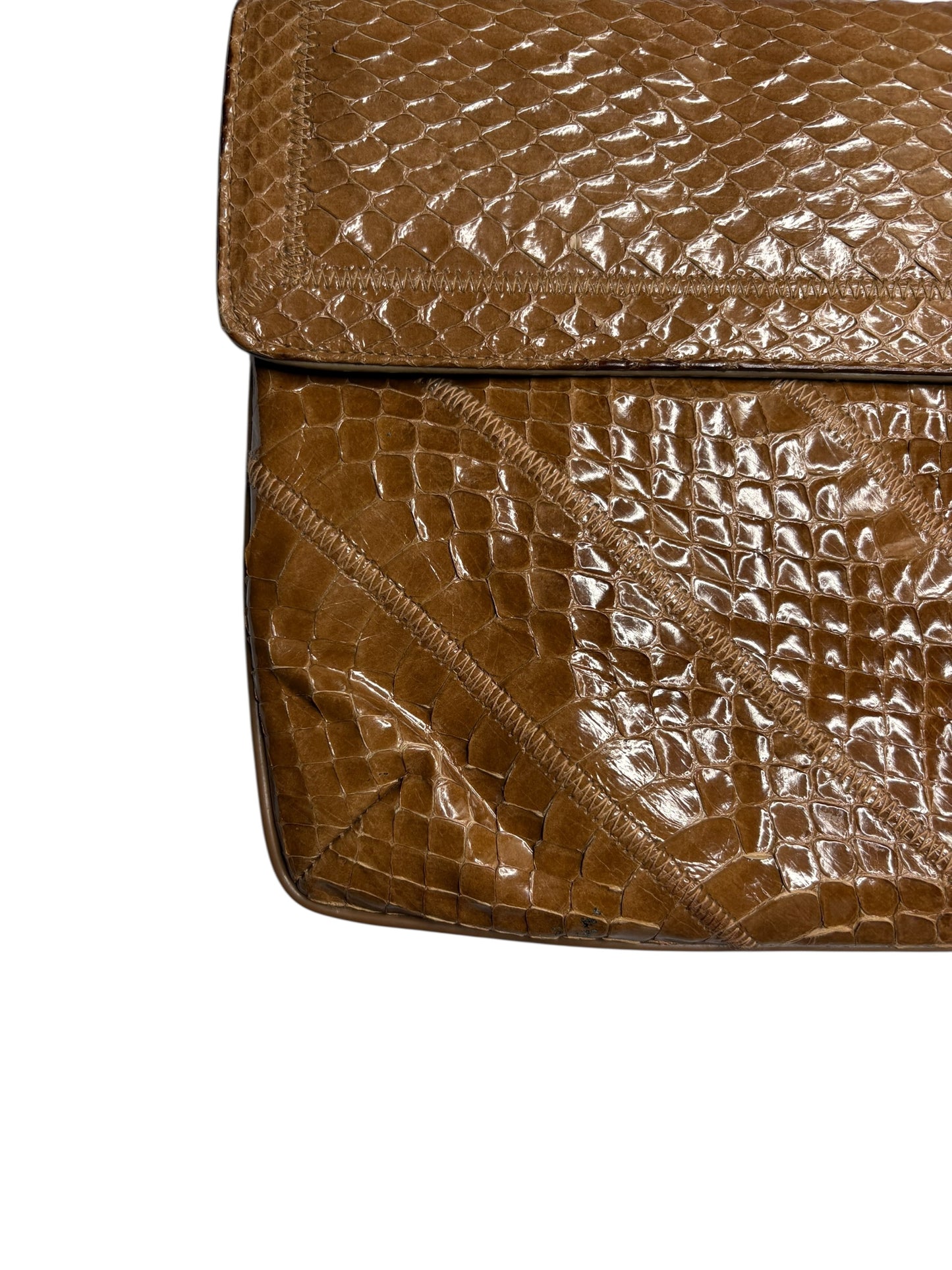 Varon Bags Leather Snakeskin Clutch Shoulder Bag
