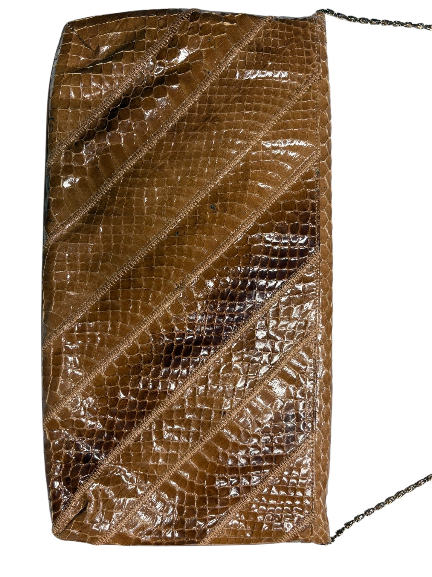 Varon Bags Leather Snakeskin Clutch Shoulder Bag