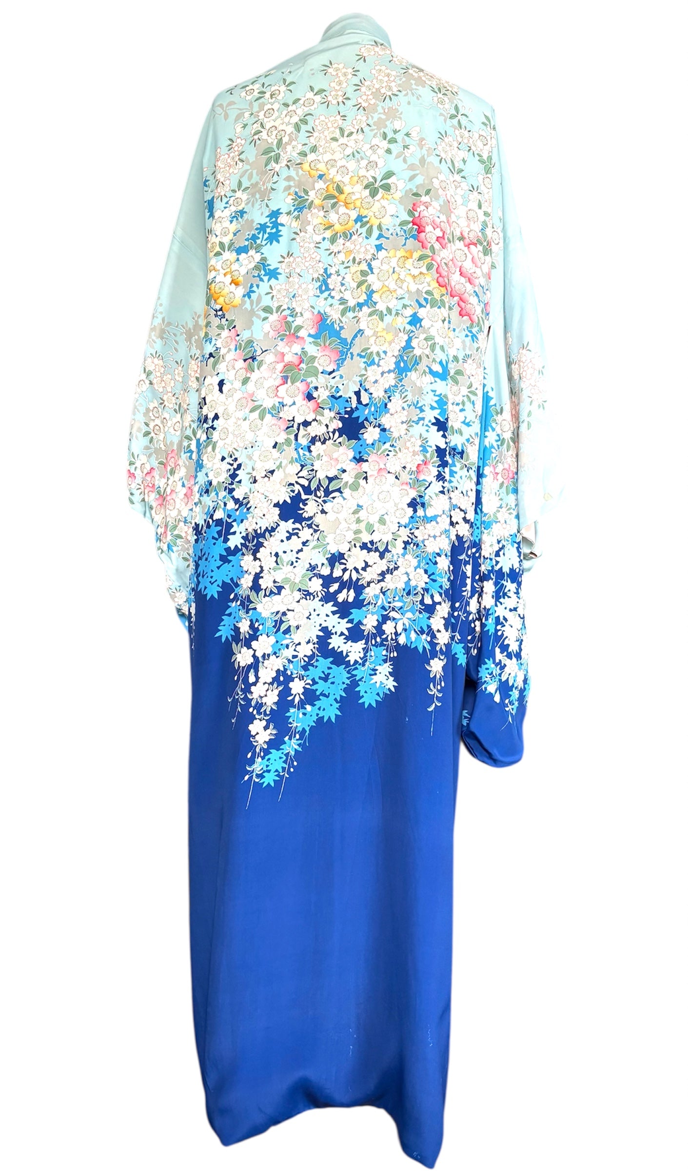 Vintage Bespoke Silk Japanese Reversible Kimono Made in Japan One Size