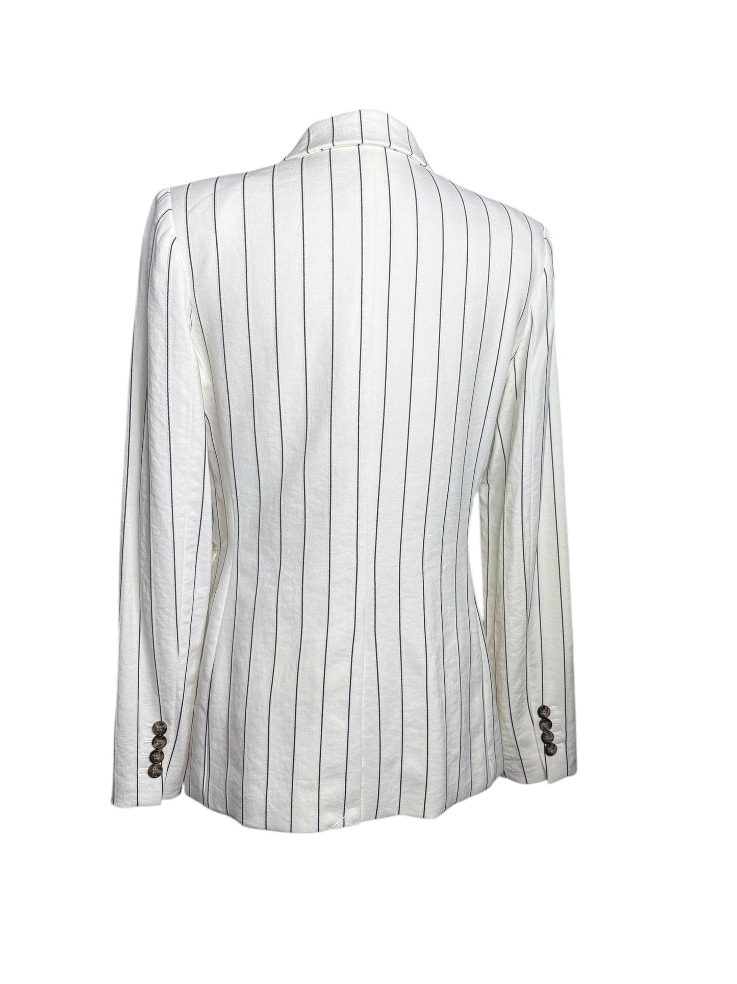 DKNY White Pinstriped Blazer