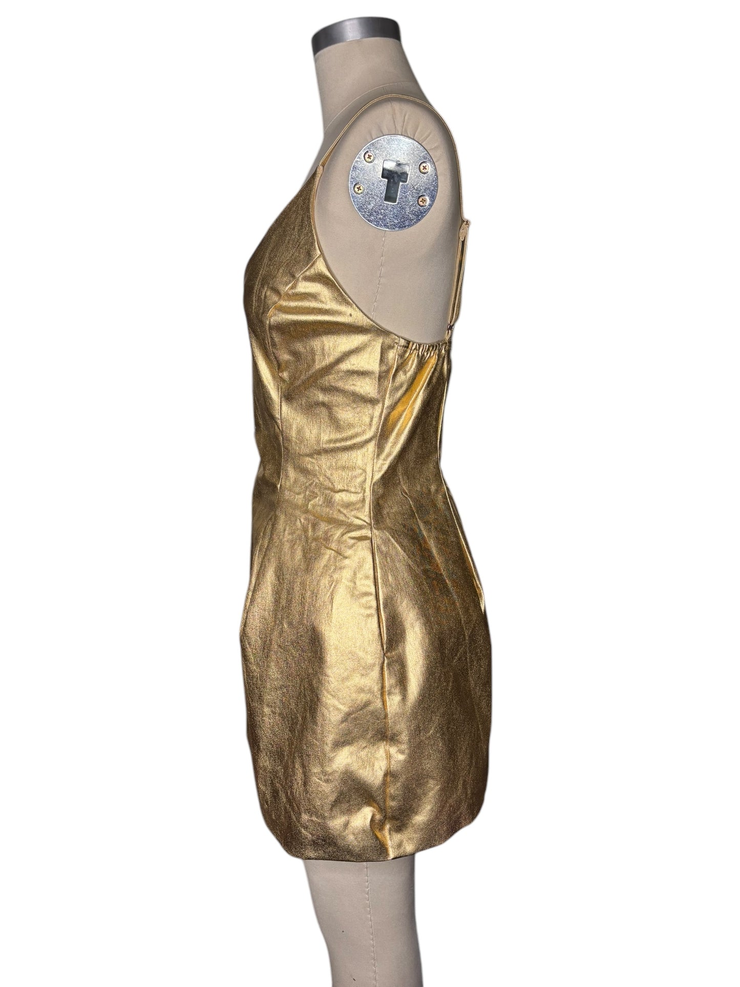 Akira Gold Spaghetti Strap Mini Dress