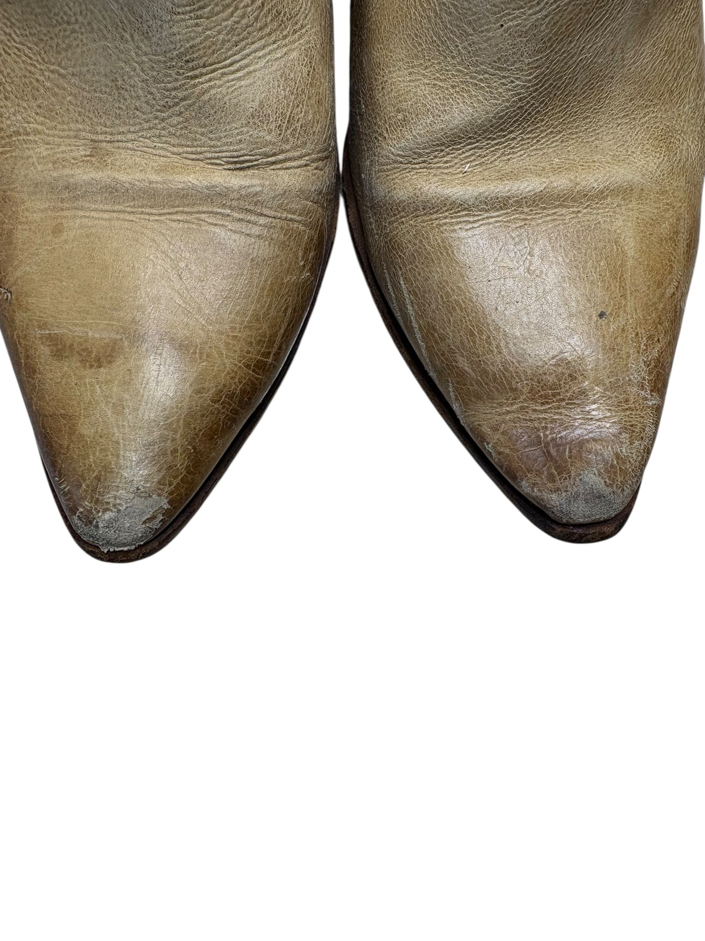 AS 98 Brown Ankle Cow Boots With Buckles