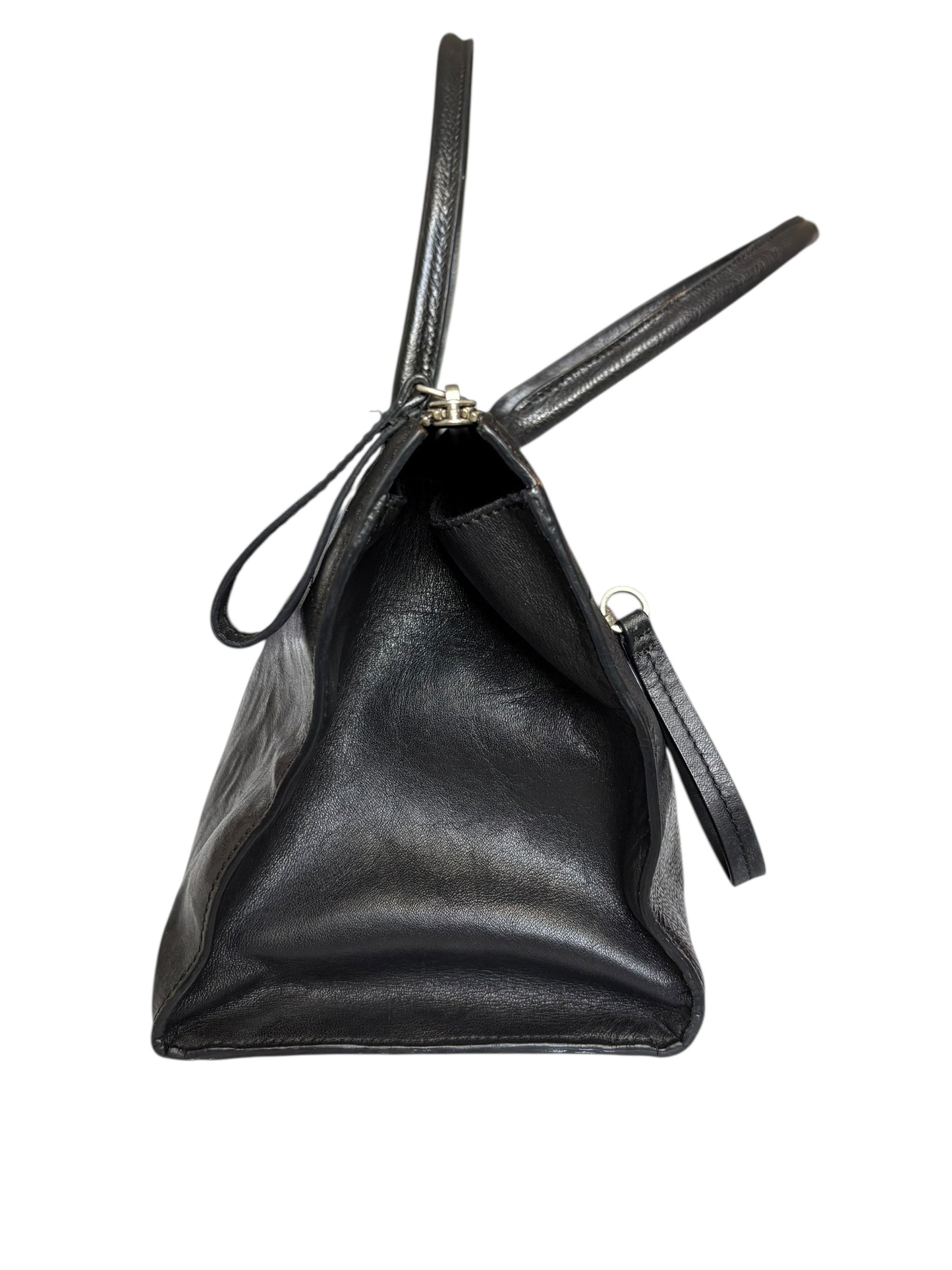 Kenneth Cole New York Black Leather Large Rectangular Handbag