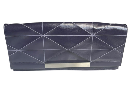 Via Spiga Cobalt Blue Leather Magnetic Clutch