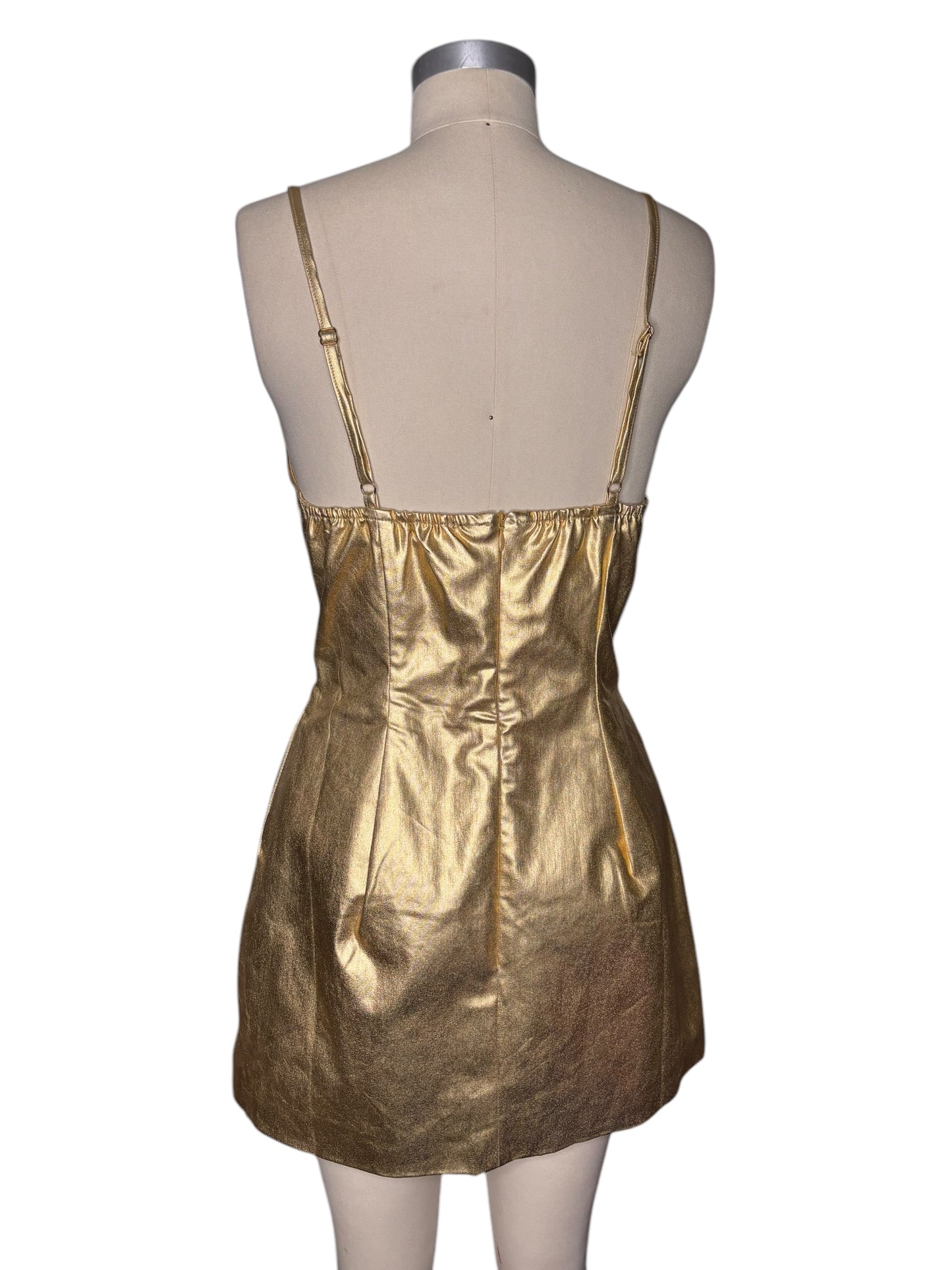 Akira Gold Spaghetti Strap Mini Dress