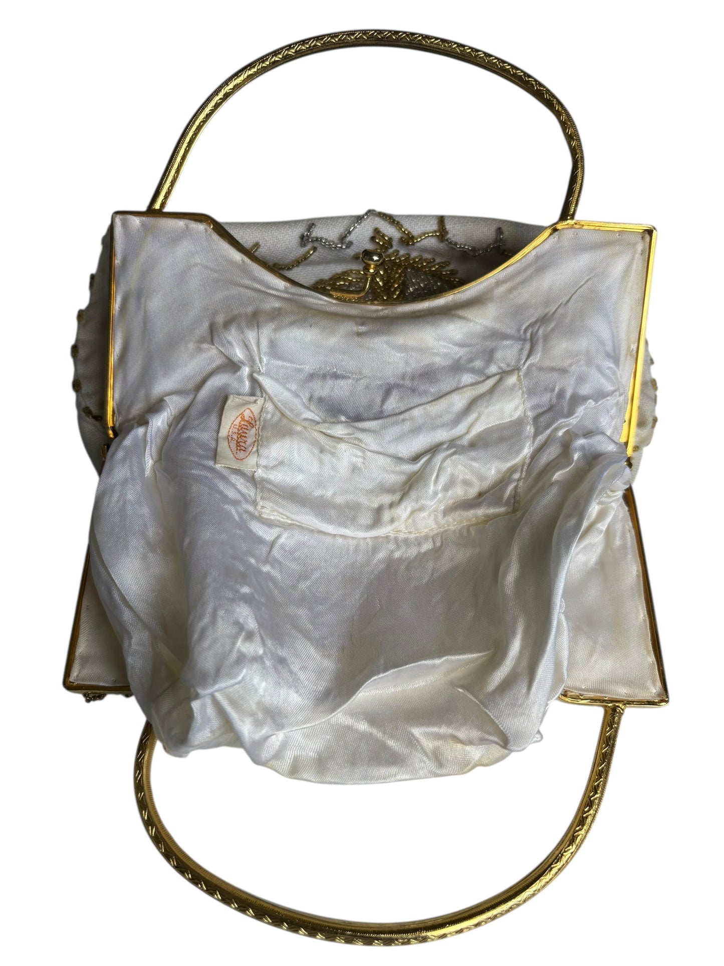 Laura USA Vintage Beaded Handbag Gold Handles