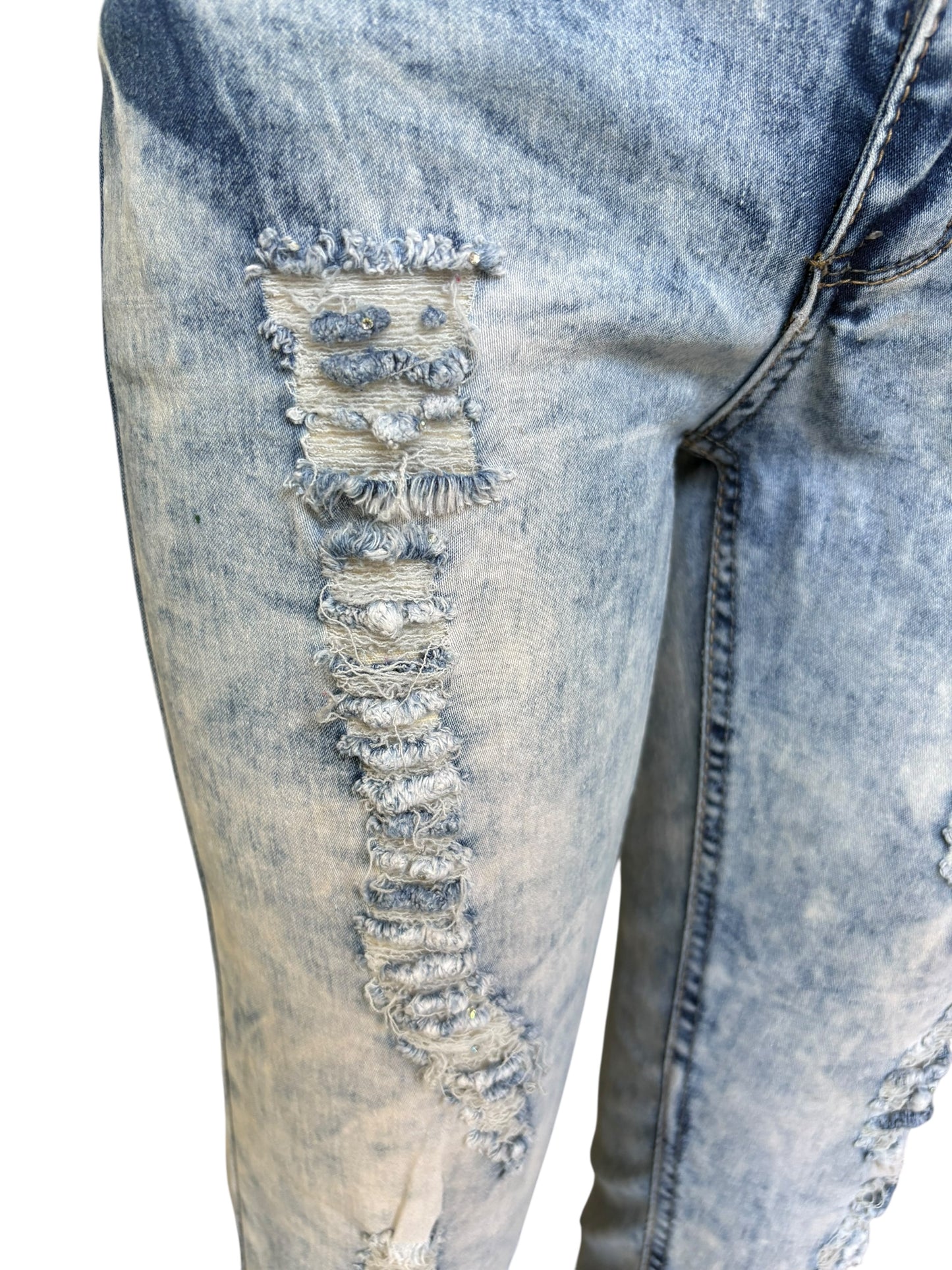 Rebel Love Low Rise Distressed Skinny Jeans