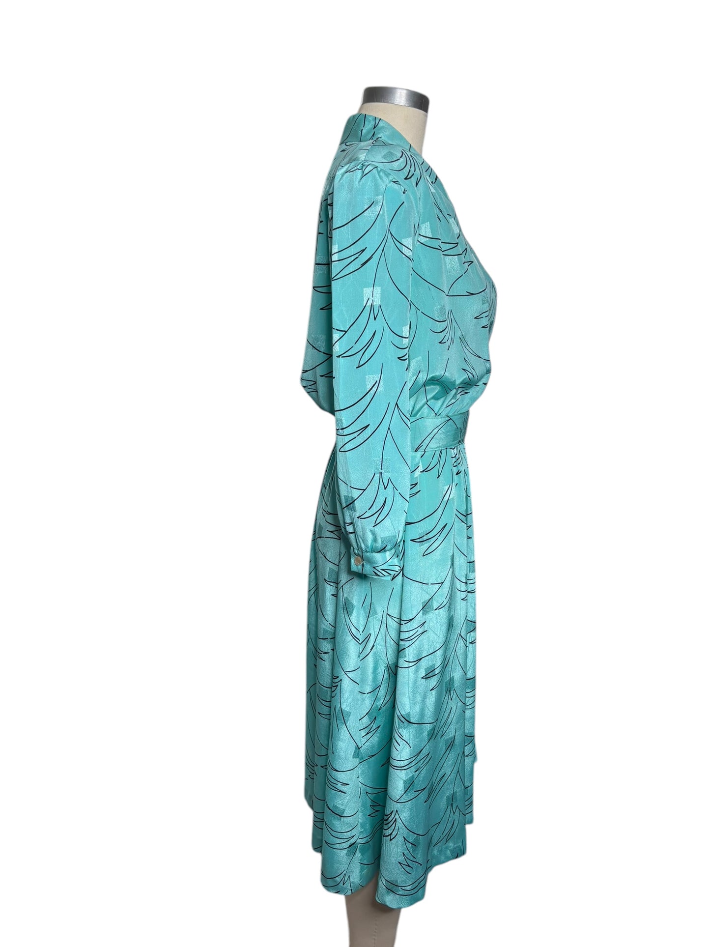 Vintage Lady Carol of New York Belted Fit and Flare Midi Dress