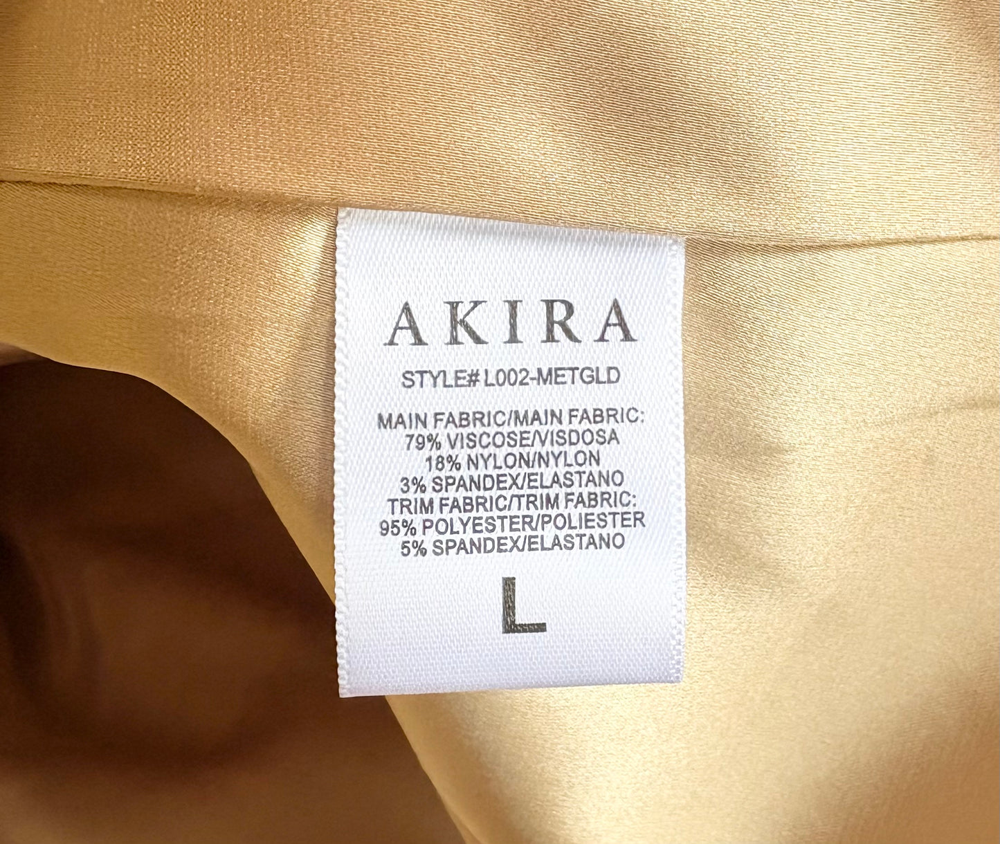 Akira Gold Spaghetti Strap Mini Dress