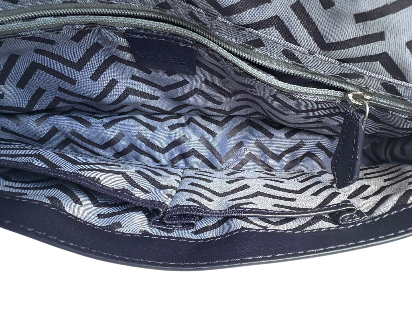 Via Spiga Cobalt Blue Leather Magnetic Clutch