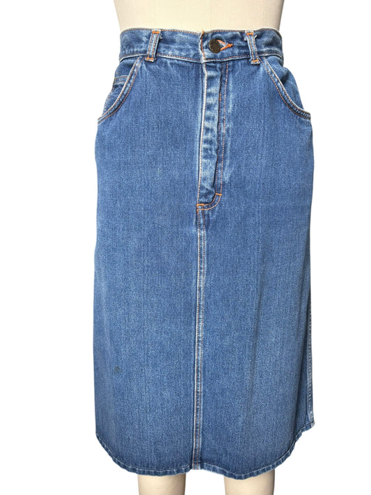 Gitano Vintage Denim A-line High Waist Midi Skirt Size 8/9