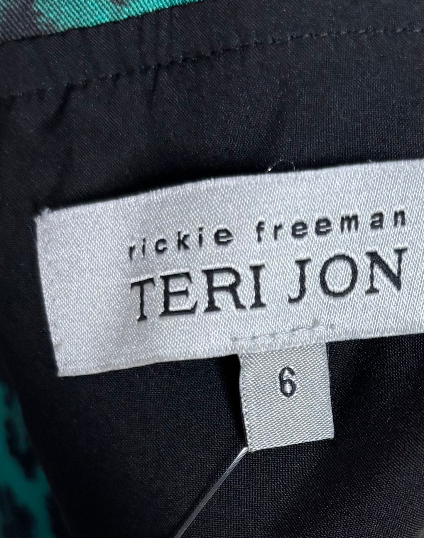 Rickie Freeman Teri Jon Green Leopard Print Party Mini Dress