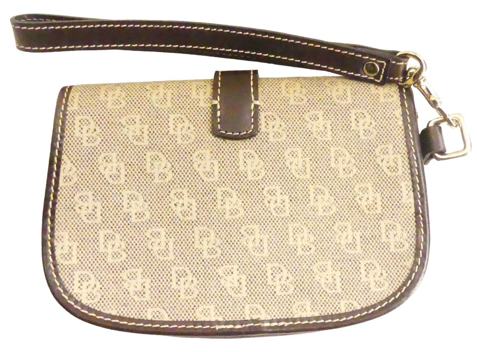 Dooney & Bourke Monogram Cotton/Canvas Wristlet Push Lock Closure
