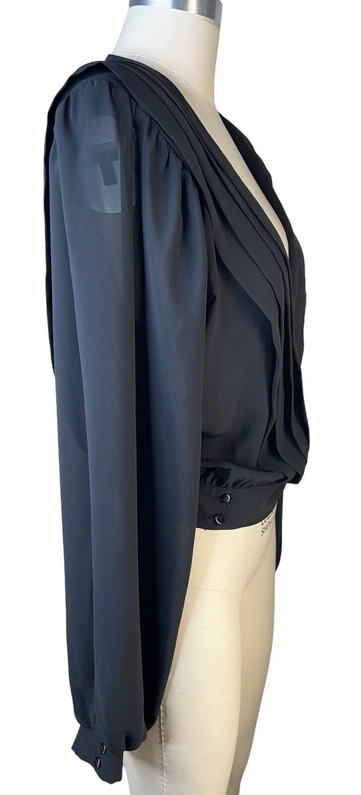 Women’s Ivey’s Thoroughbred Black Long Sleeved Pleated Blouse