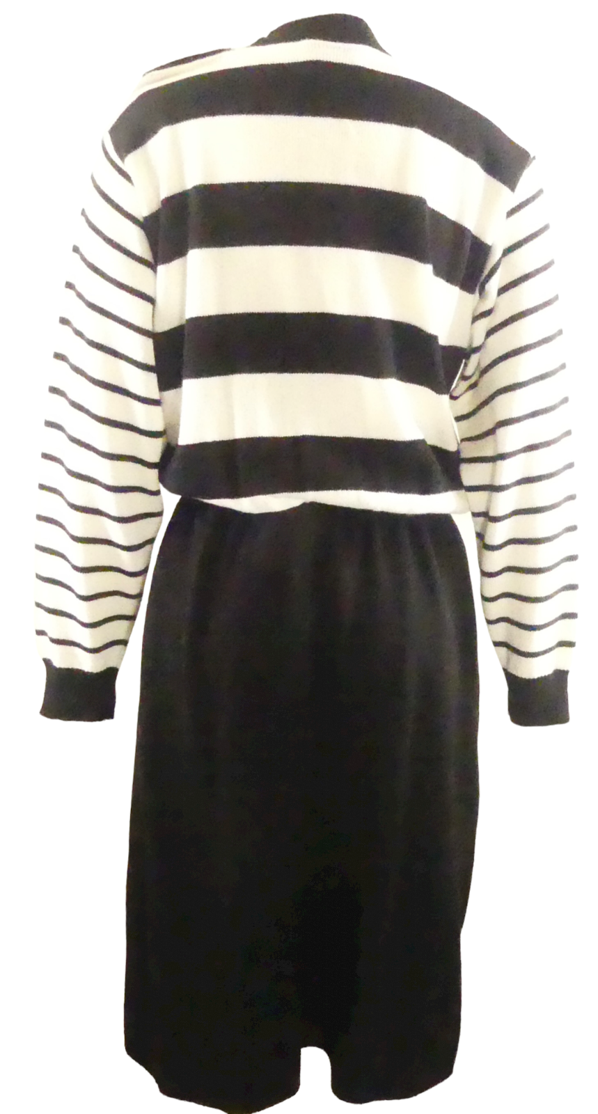 Schrader Knit Black & White Cotton & Rayon Dress Size M