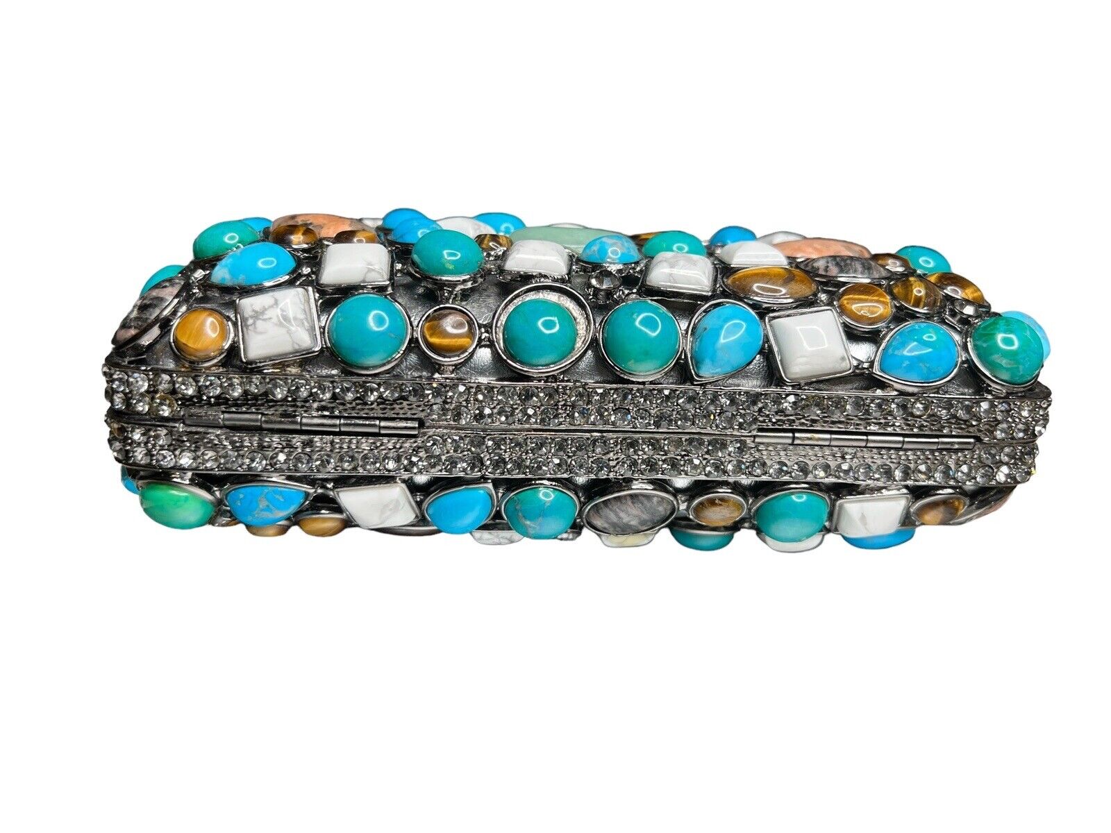 Wanderlust & Co Jeweled Precious Stone Encrusted Clutch