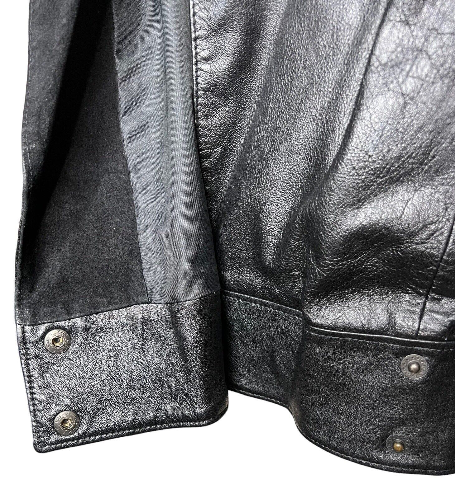 Women’s Black Leather & Suede Batwing Cropped Jacket Size S/M