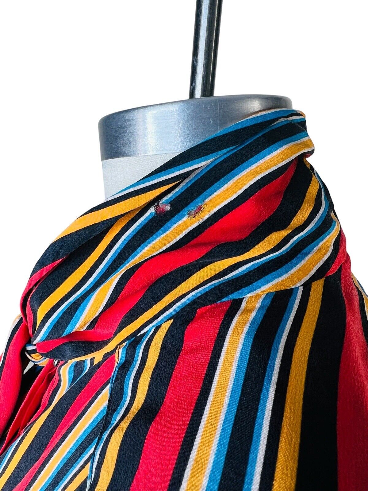 Jack Mulqueen New York Silk Multicolor Striped Midi Dress Size XL