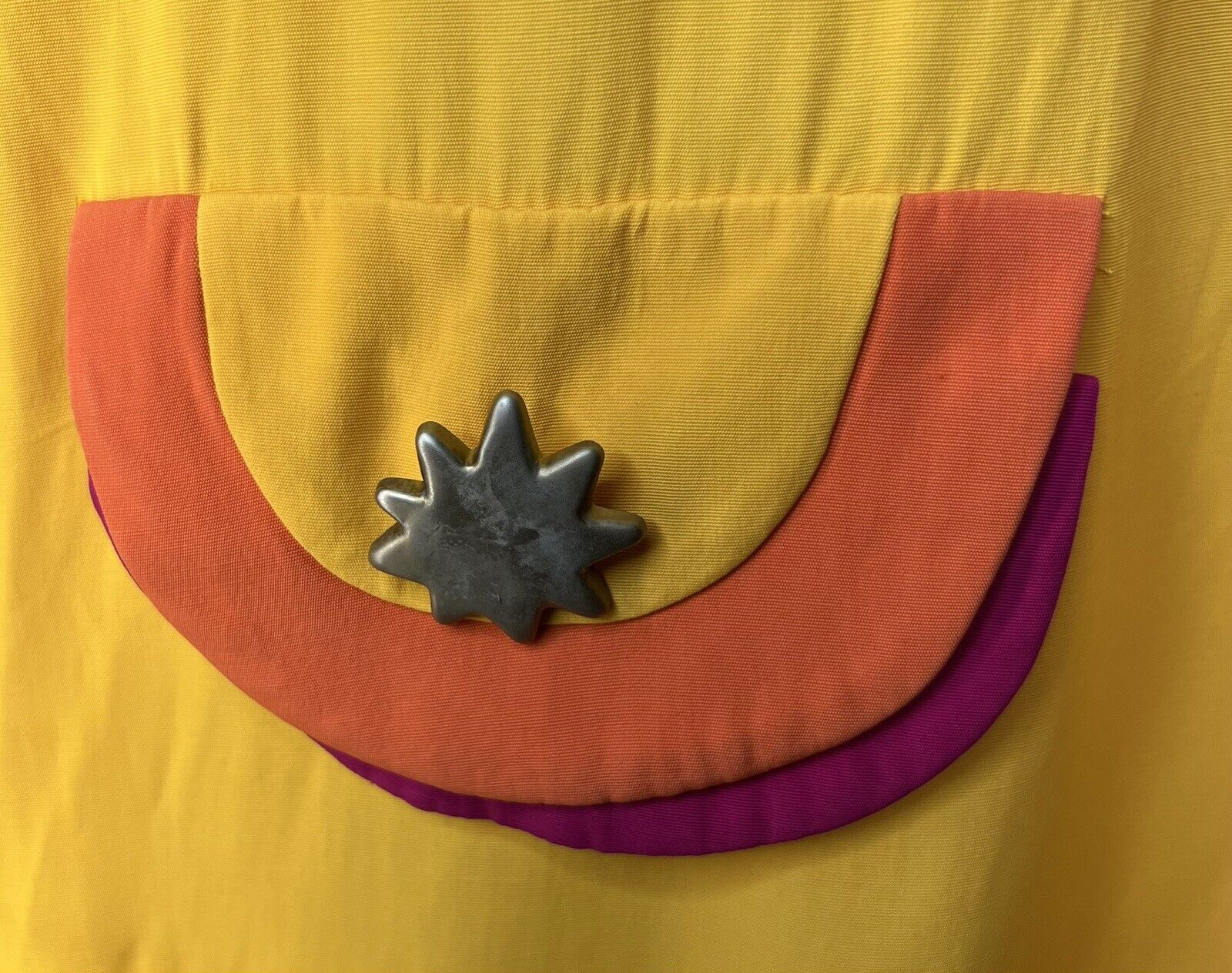 Ultra Dress New York Yellow MIDI Color block Pocket Flaps Size 14