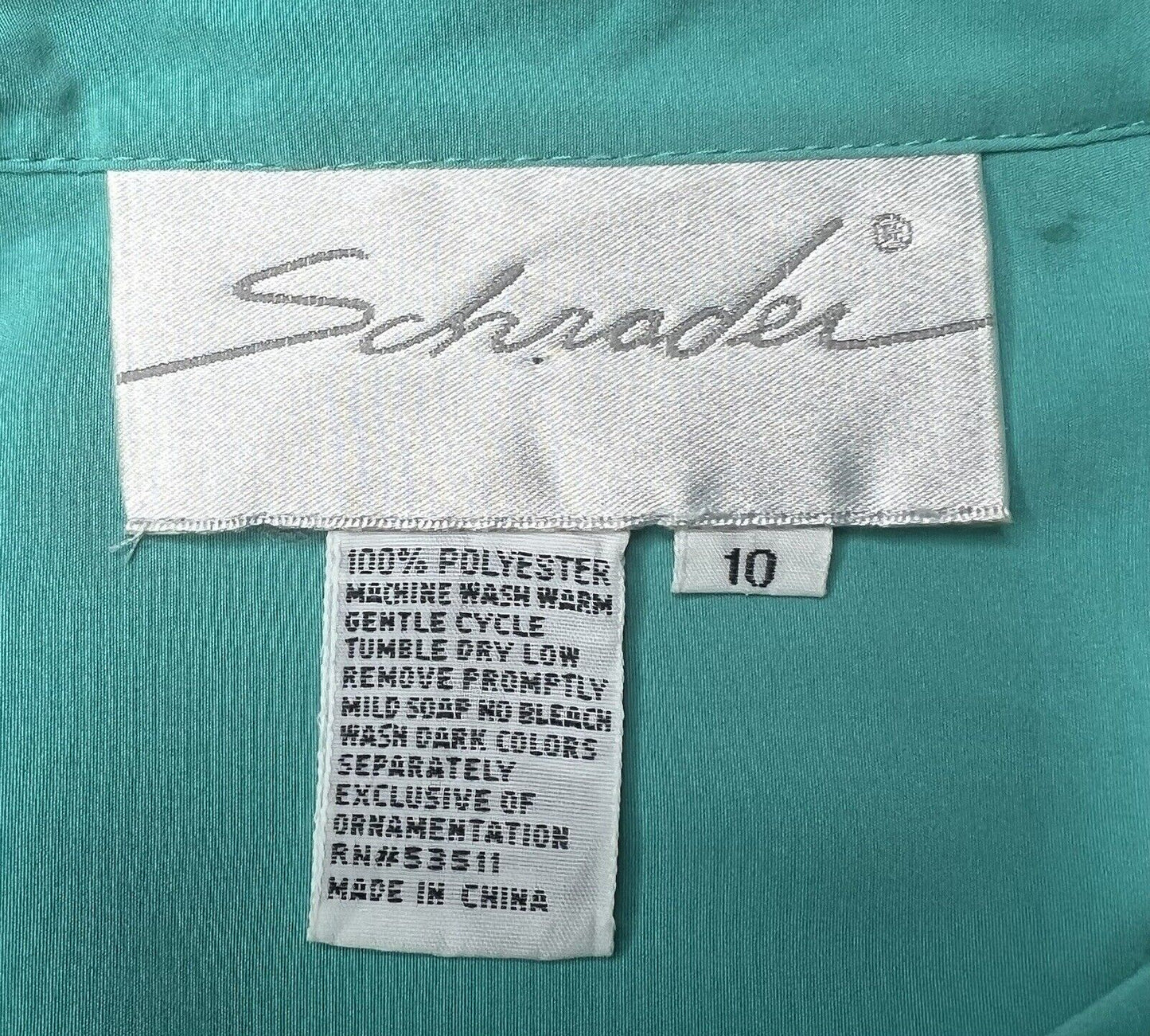 Schrader Teal Belted Shirt dress Size 10