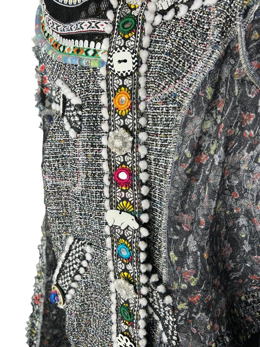 In Earnest By Byron Lars Embellished Tribal Jacket Size 4