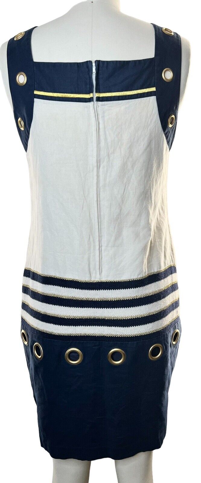 Sideffects Ramie & Cotton Sleeveless Sailor Dress Size Small