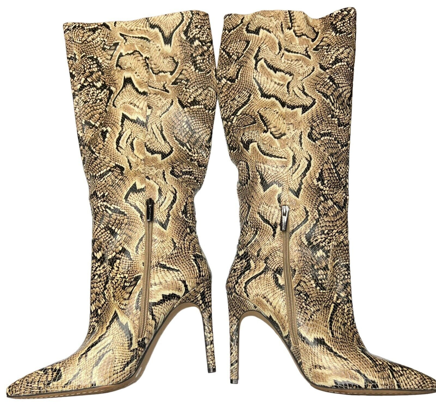 Vince Camuto Snakeskin Knee High 4 Inch Heel Leather Boots Size 8.5M